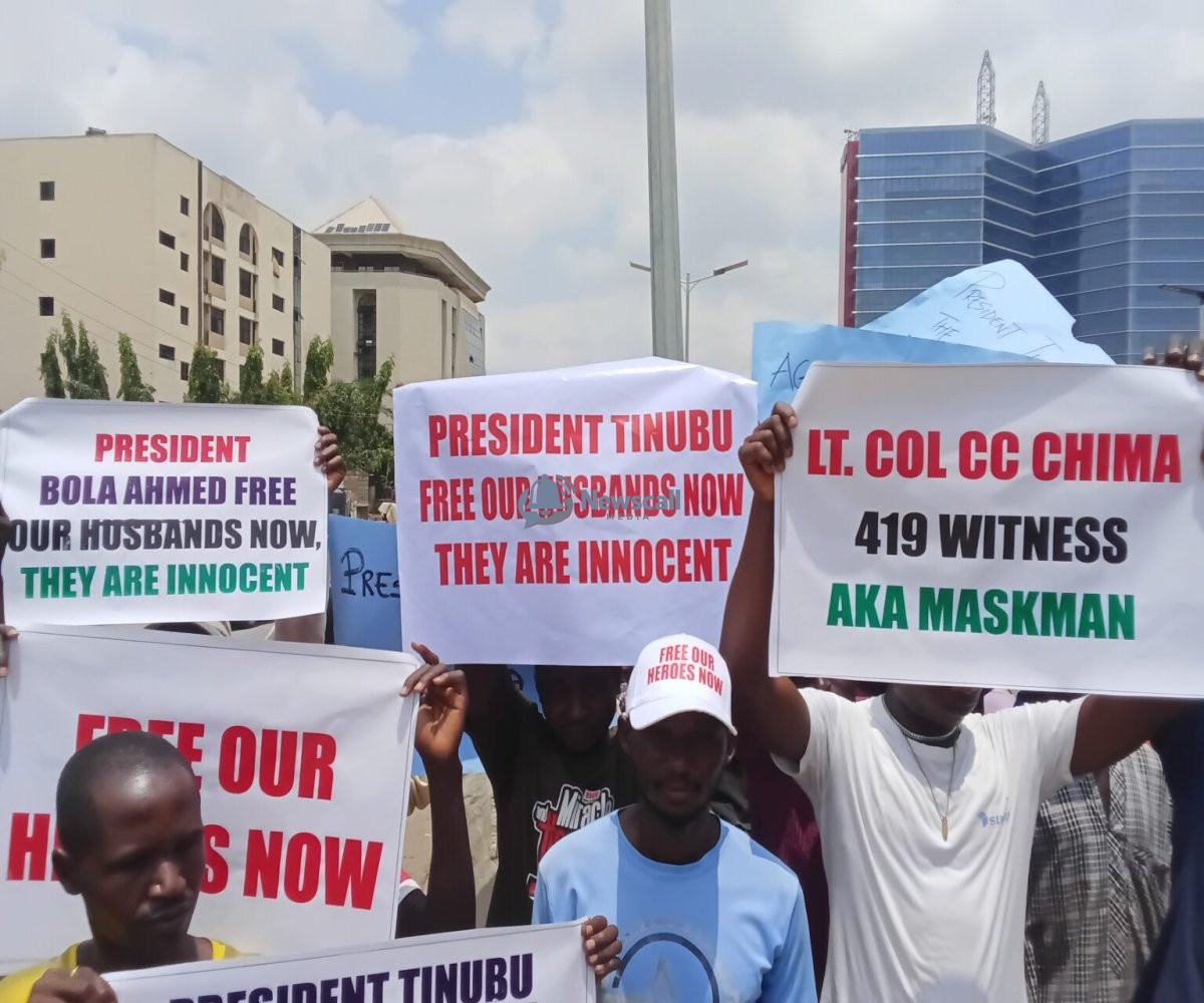 Relatives of suspected coup plotters stage peaceful protest in Abuja