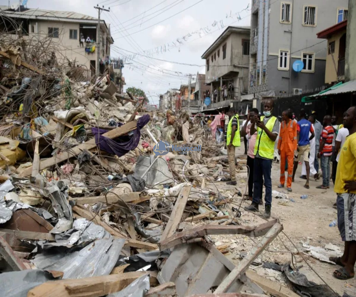 Lagos Building Collapse: Eight Dead, 26 Pulled Alive From Rubble as Rescue Mission Intensifies.